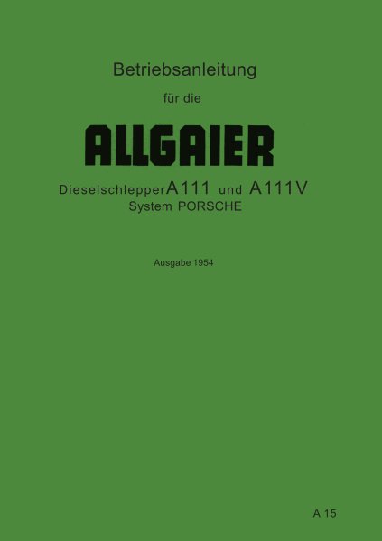 Allgaier – Betriebsanleitung für A111