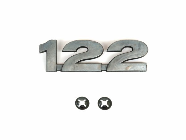 Schriftzug "122" alu mit Befestigung