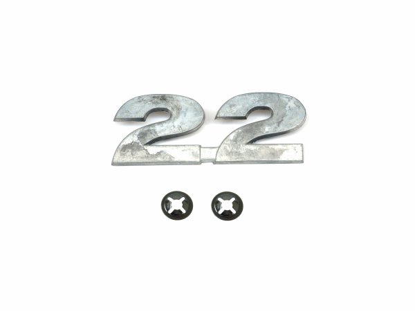 Schriftzug "22" alu mit Befestigung