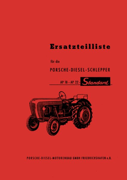 Porsche-Diesel – Ersatzteilliste für Standard 218, AP18 und AP22